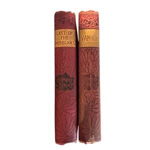 VTG 1890'2 Lot of 2 Columbus Series Books Ivanhoe, Mohicans